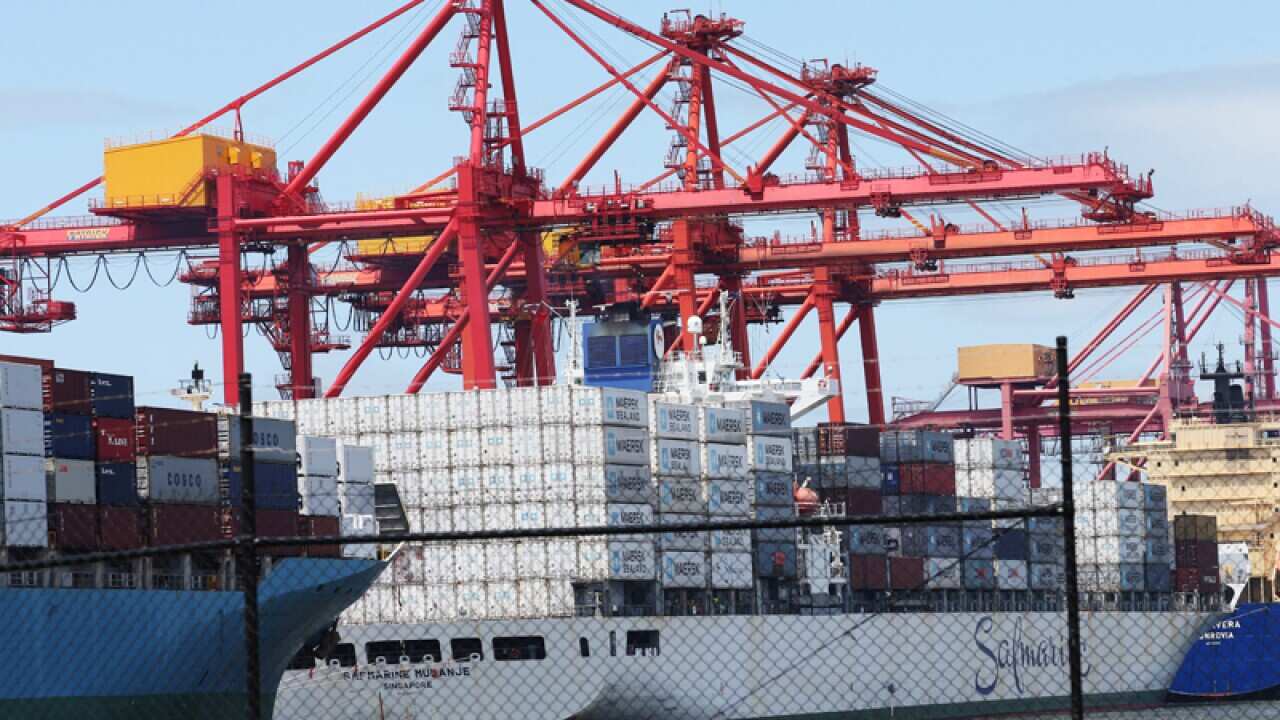 A section of the Melbourne port