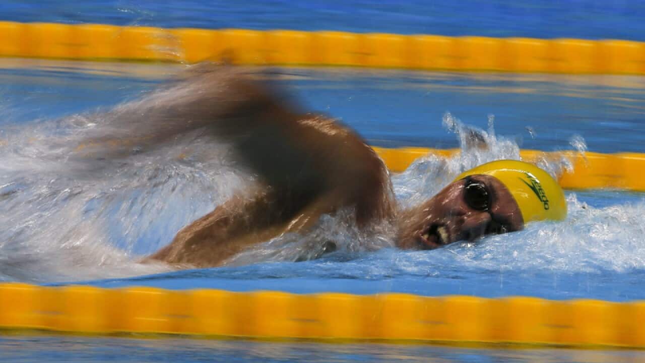 Australian Brenden Hall competes in the men's 400 m