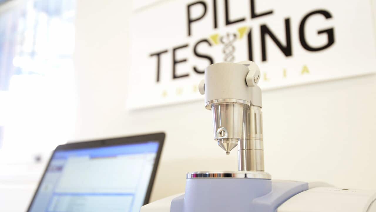 A pill testing machine.