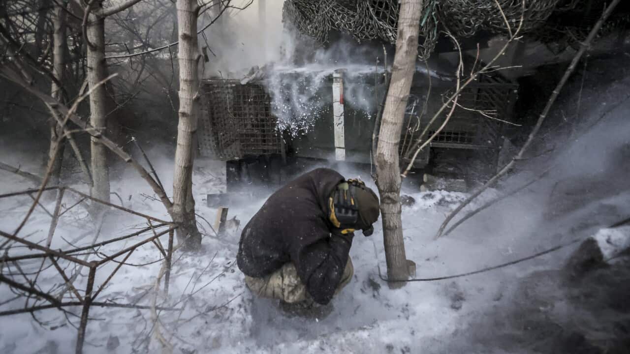 Ukrainian troops fire 2S1 howitzer near Chasiv Yar in the Donetsk region