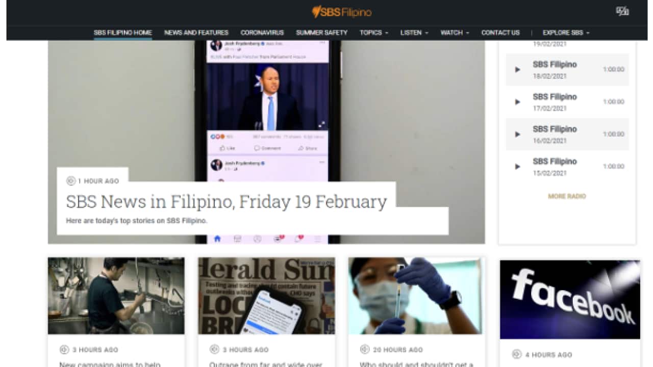 sbs filipino, facebook, news ban