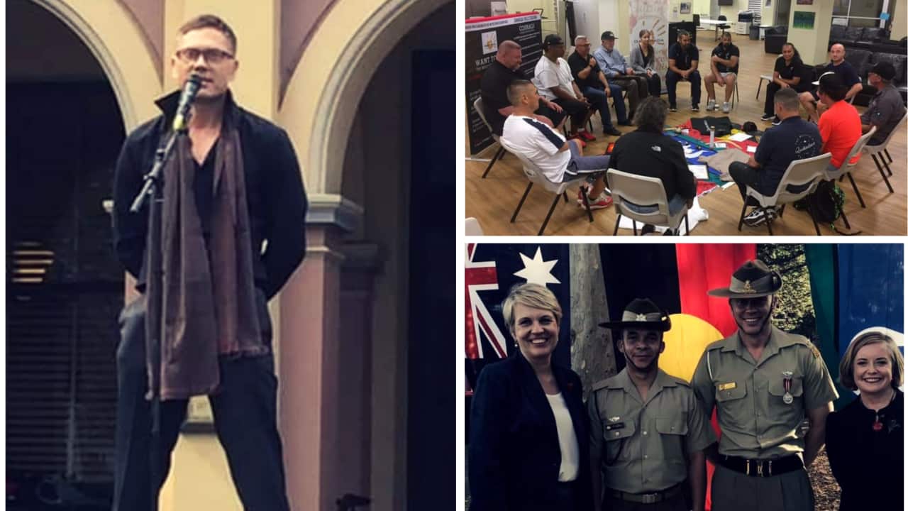Hon DHSc Ken Zulumovski (left), GAMARADA meetings in Redfern (upper right), Ken with Hon Tanya Plibersek MP and City of Sydney Cr Linda Scott (lower right)