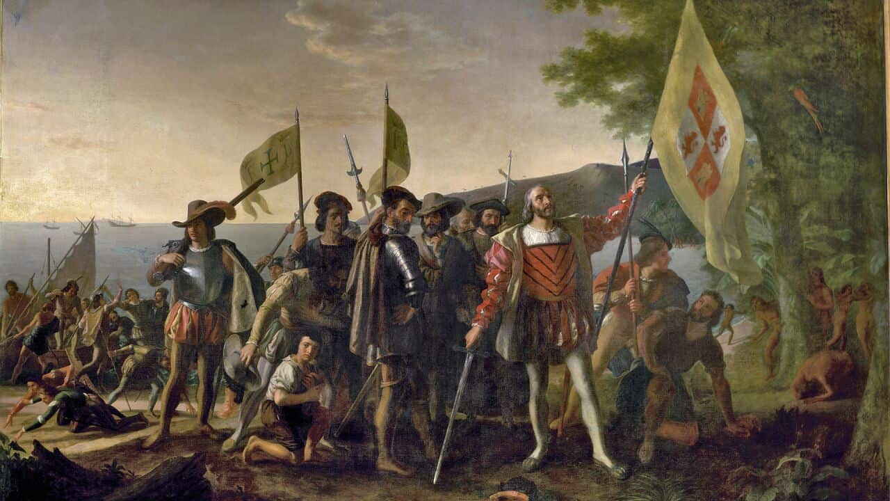 Landing of Columbus (12 October 1492), painting by John Vanderlyn