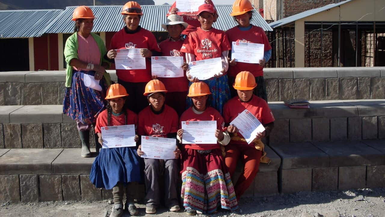 Mujeres trabajadoras de la construcción en Perú