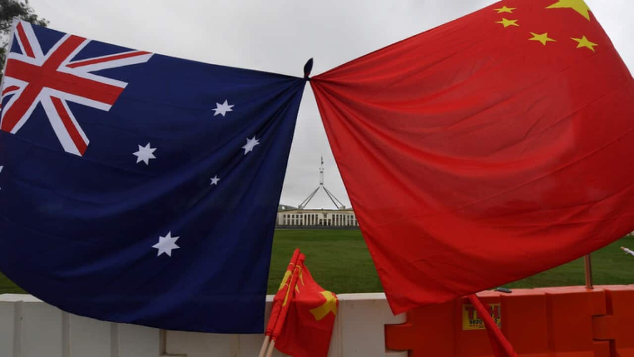 Australian China flags