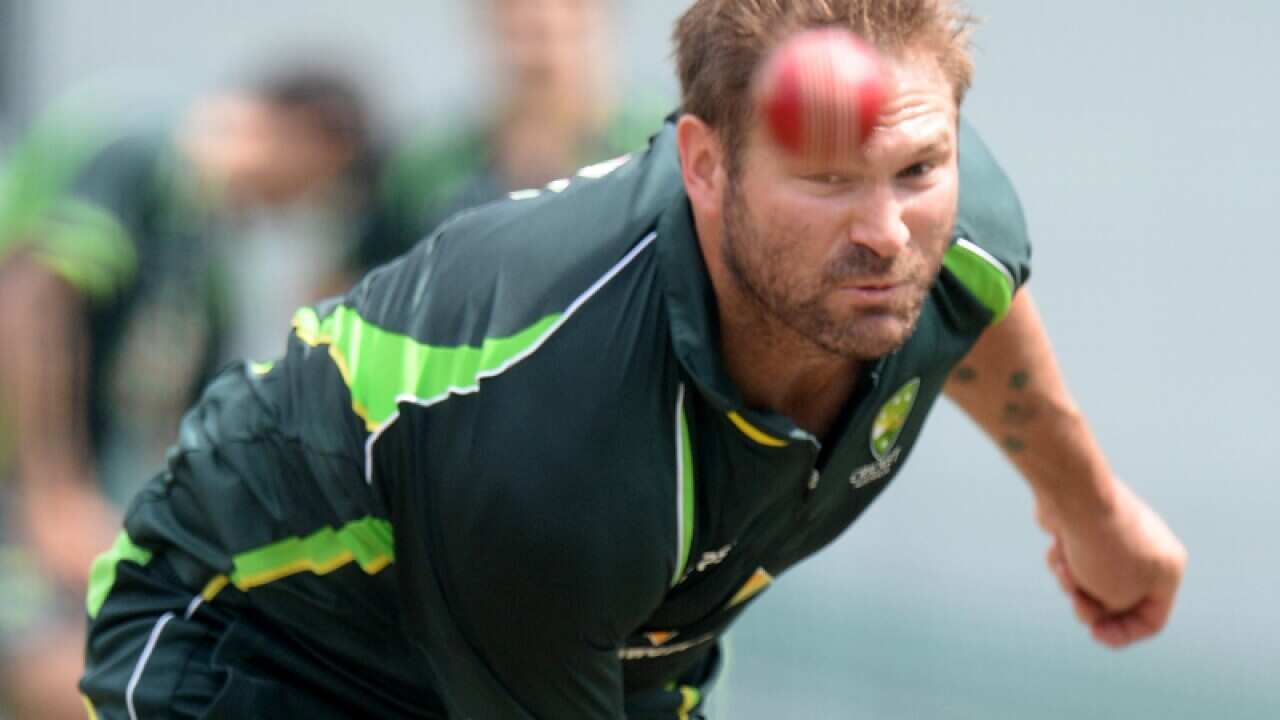 Ryan Harris bowls in the nets earlier this month