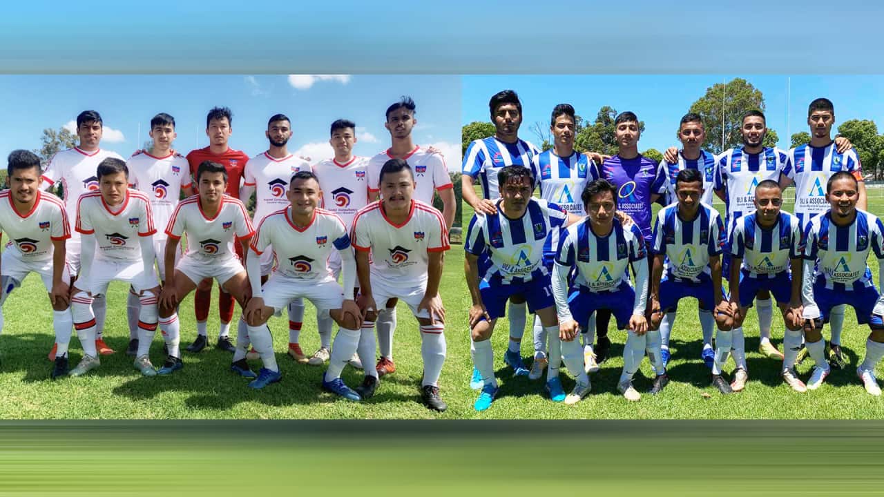 St George Nepalese Club (right)and The Rising Gurkhas Football club from Sydney