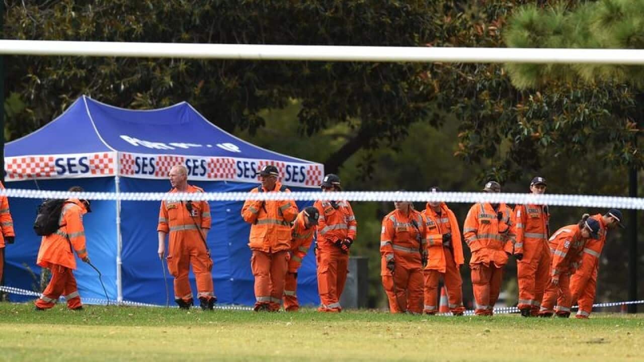Emergency workers searching Melbourne park after body found