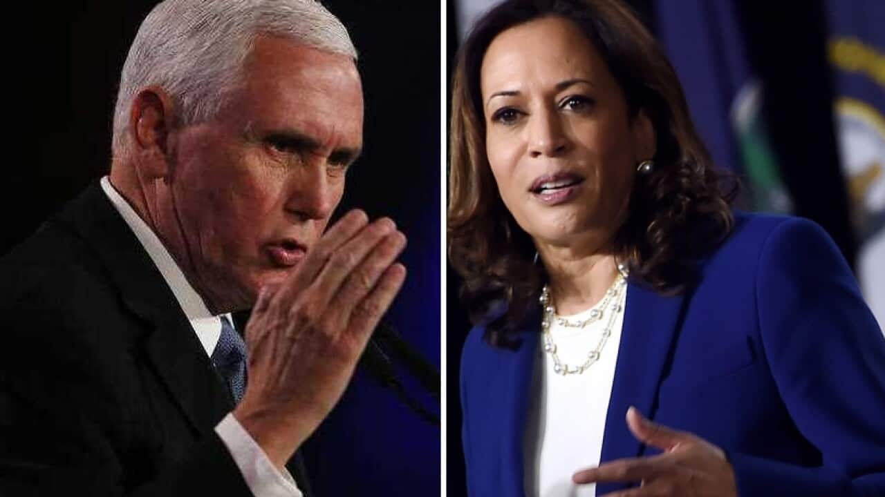 Mike Pence and Kamala Harris