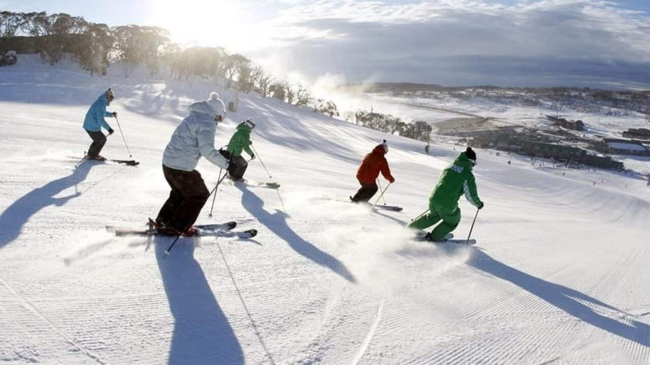 image of Skiers at Perisher Valley.