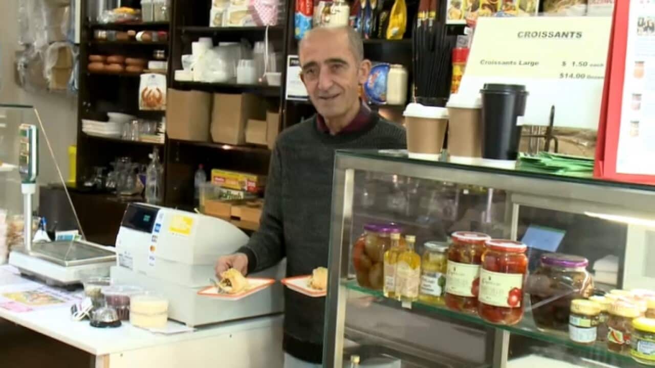 Akram Abu Hamdan in his store in Lygon Street, Melbourne