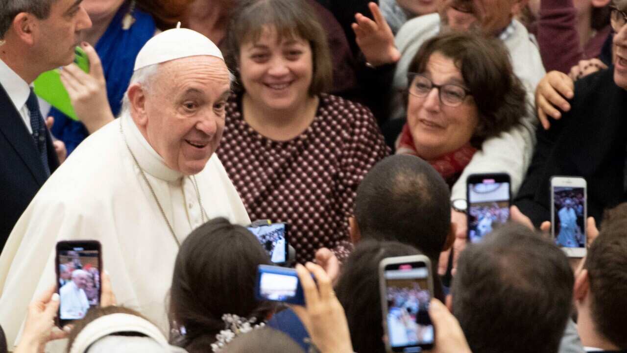Pope Francis during his weekly General Audience in the Nervi Hall at the Vatican