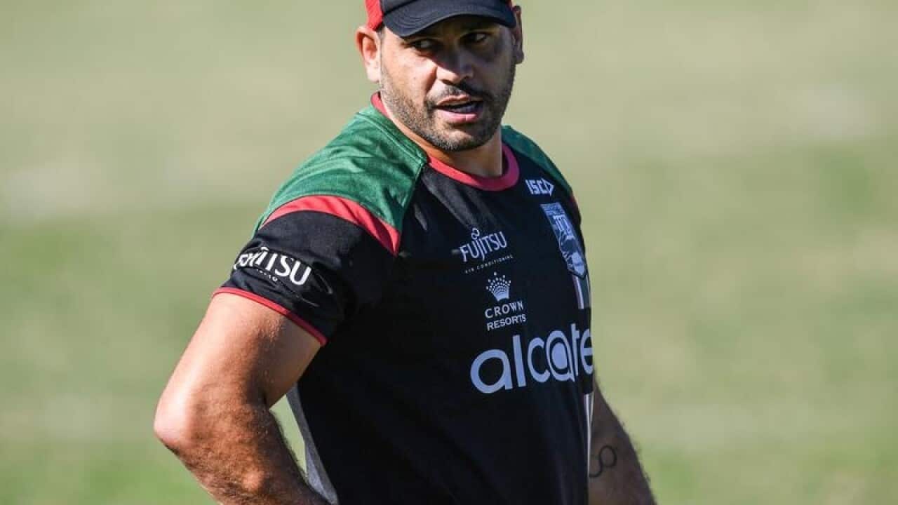 NRL player Greg Inglisis at a South Sydney Rabbitohs training session.