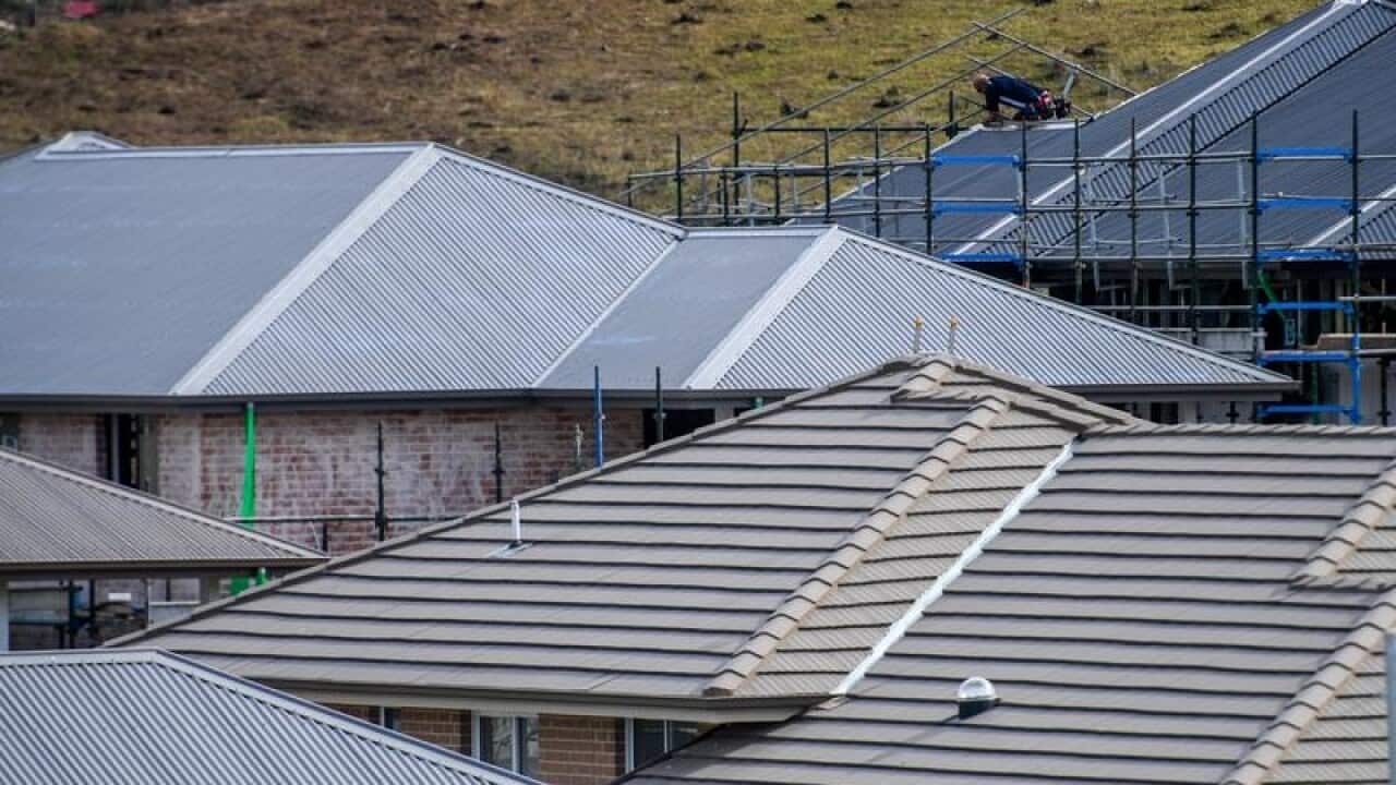 A house under construction at Cobbitty in Sydney.