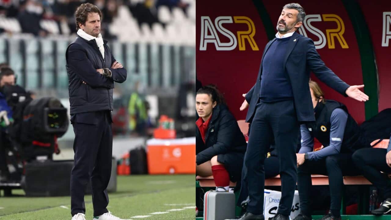 Joe Montemurro of Juventus and Roma's Alessandro Spugna