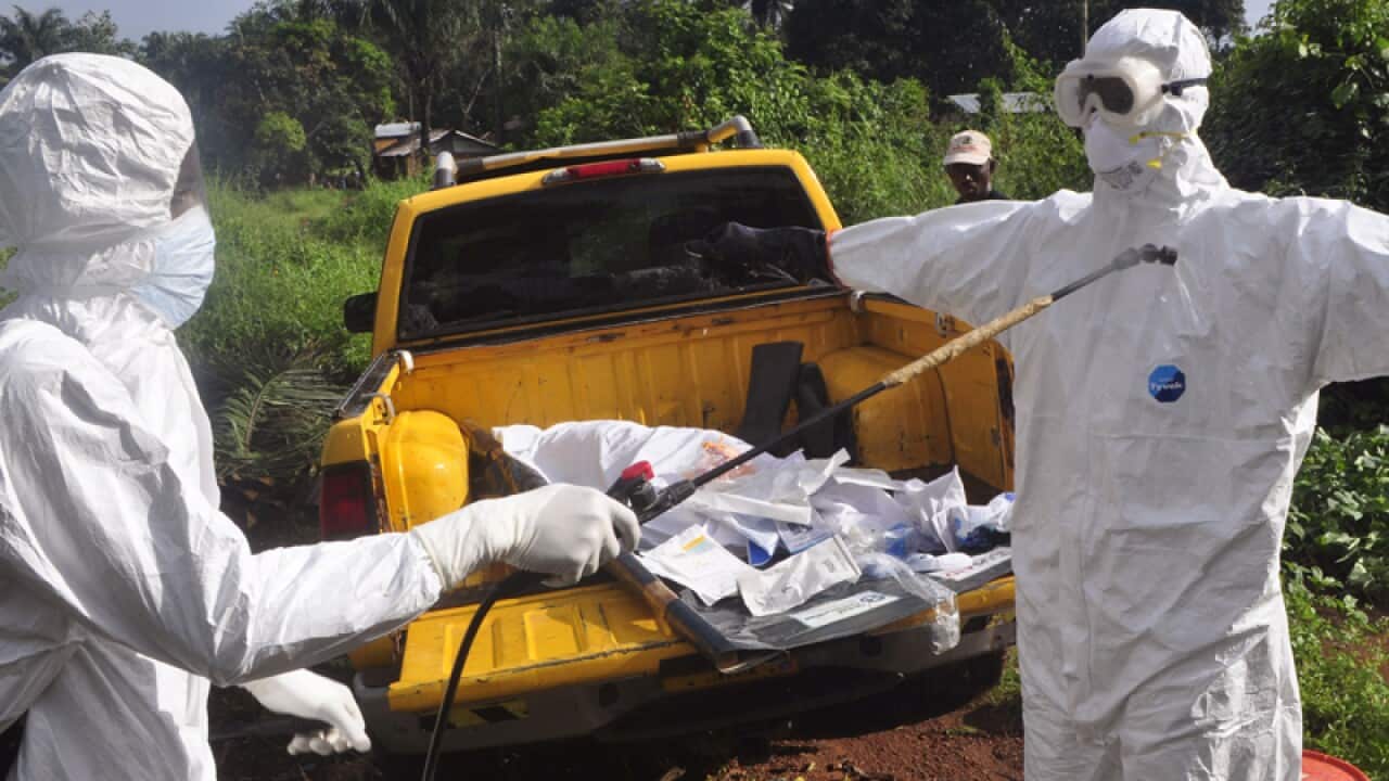 Healthcare workers in Liberia.