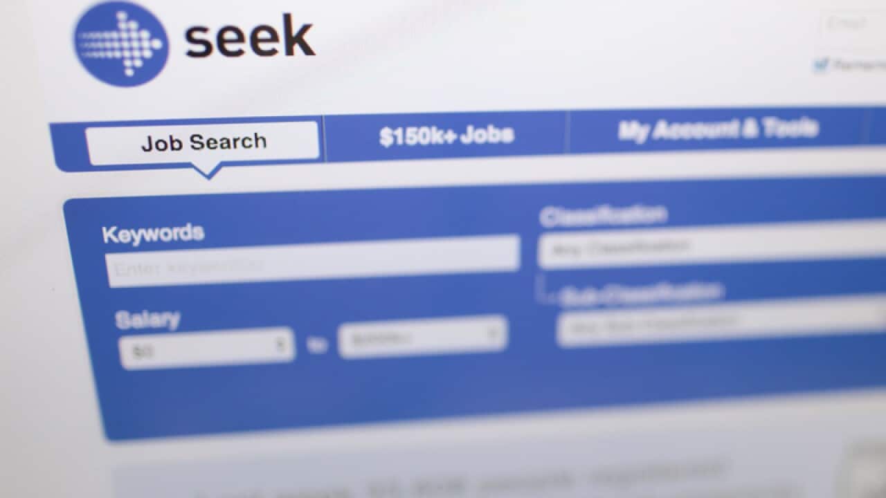 The website of online job search engine 'Seek'