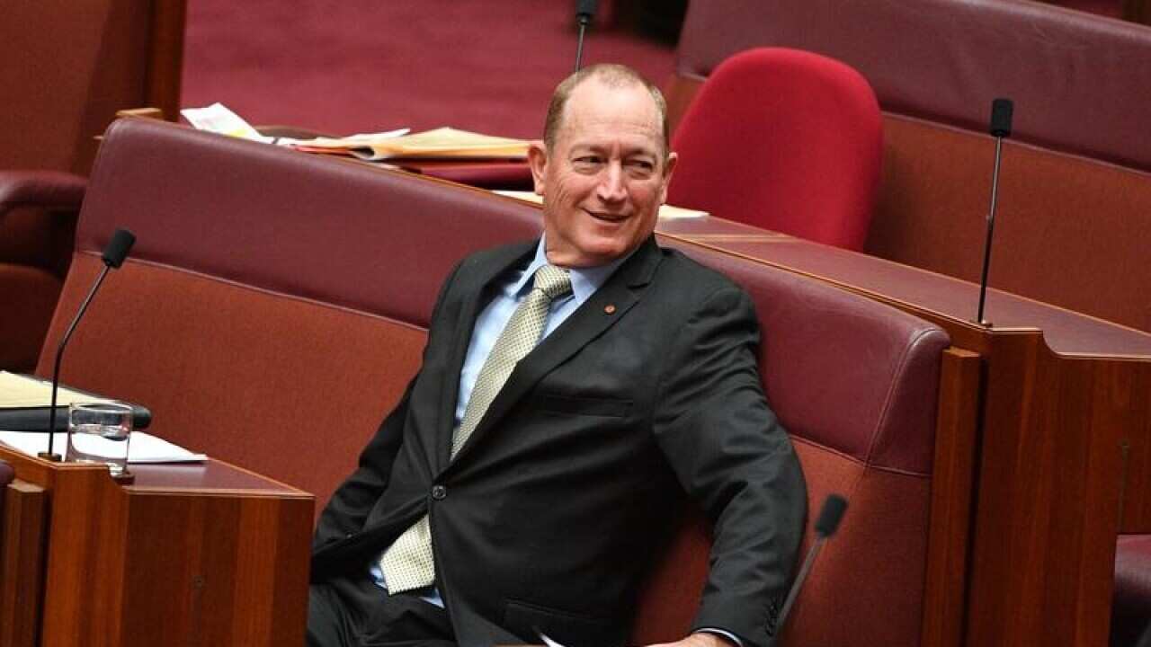 Katter's Australian Party Senator Fraser Anning in Parliament.
