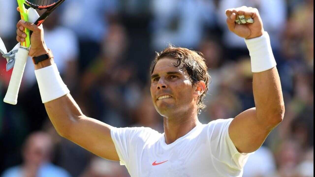 Spain's Rafael Nadal beats Dudi Sela of Israel.