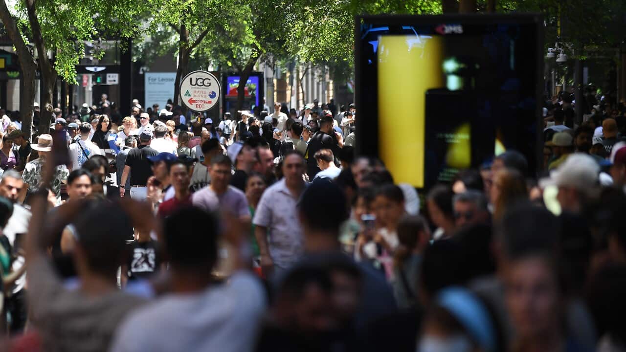 People attend Boxing Day sales at the Pitt Street shopping centre in Sydney
