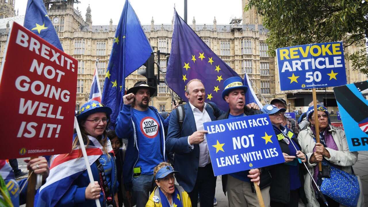Wanaharakati wanao pinga Brexit, waandamana nje ya bunge ya Uingereza