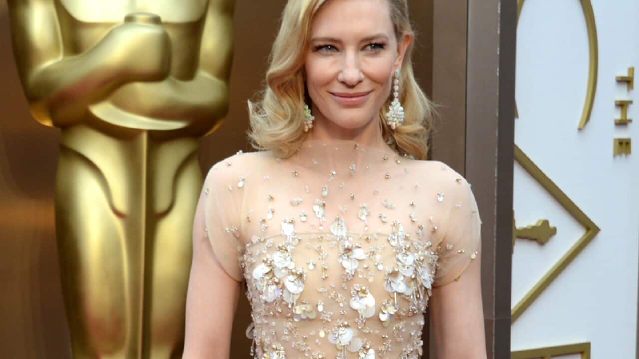 Cate Blanchett arrives at the Academy Awards