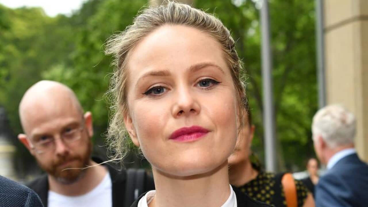 Eryn Jean Norvill is seen leaving the Federal Court