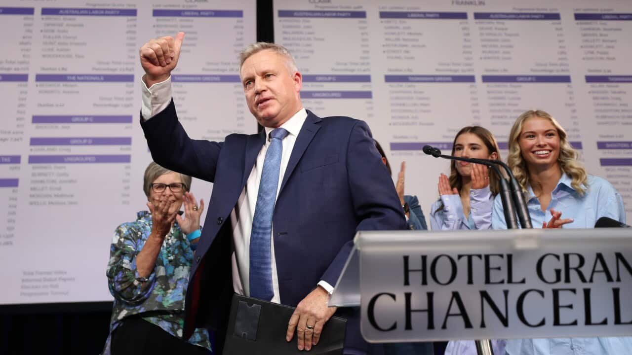 Tasmanian Liberal leader Jeremy Rockliff at the Tally Room, Hobart, Saturday, July 19, 2025.