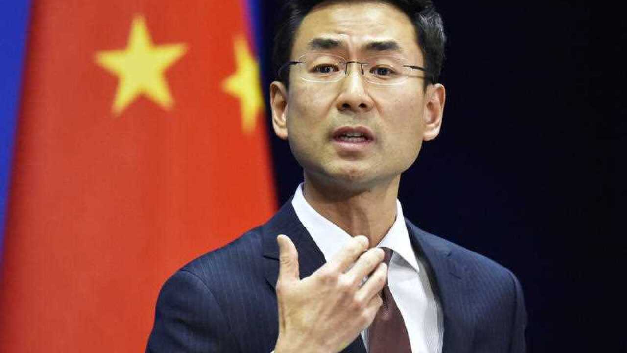 File photo of Chinese Foreign Ministry spokesman Geng Shuang at a press briefing