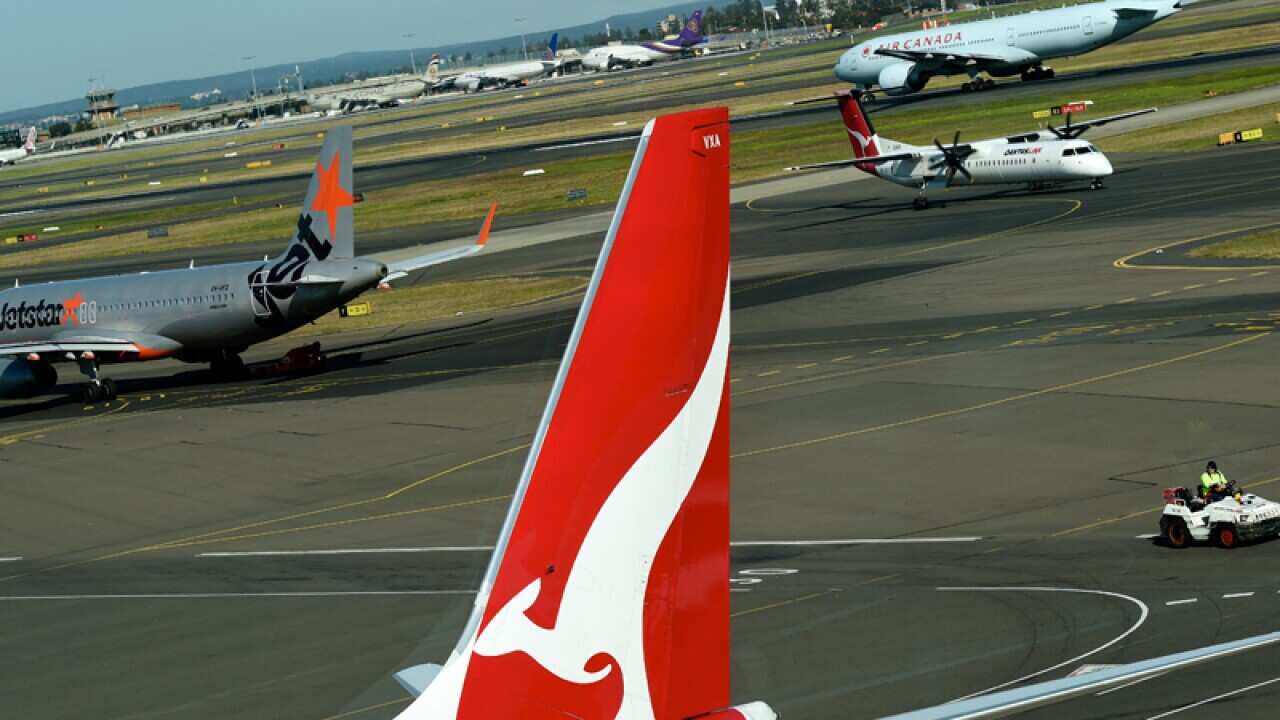 A Qantas plane at Sydney airport