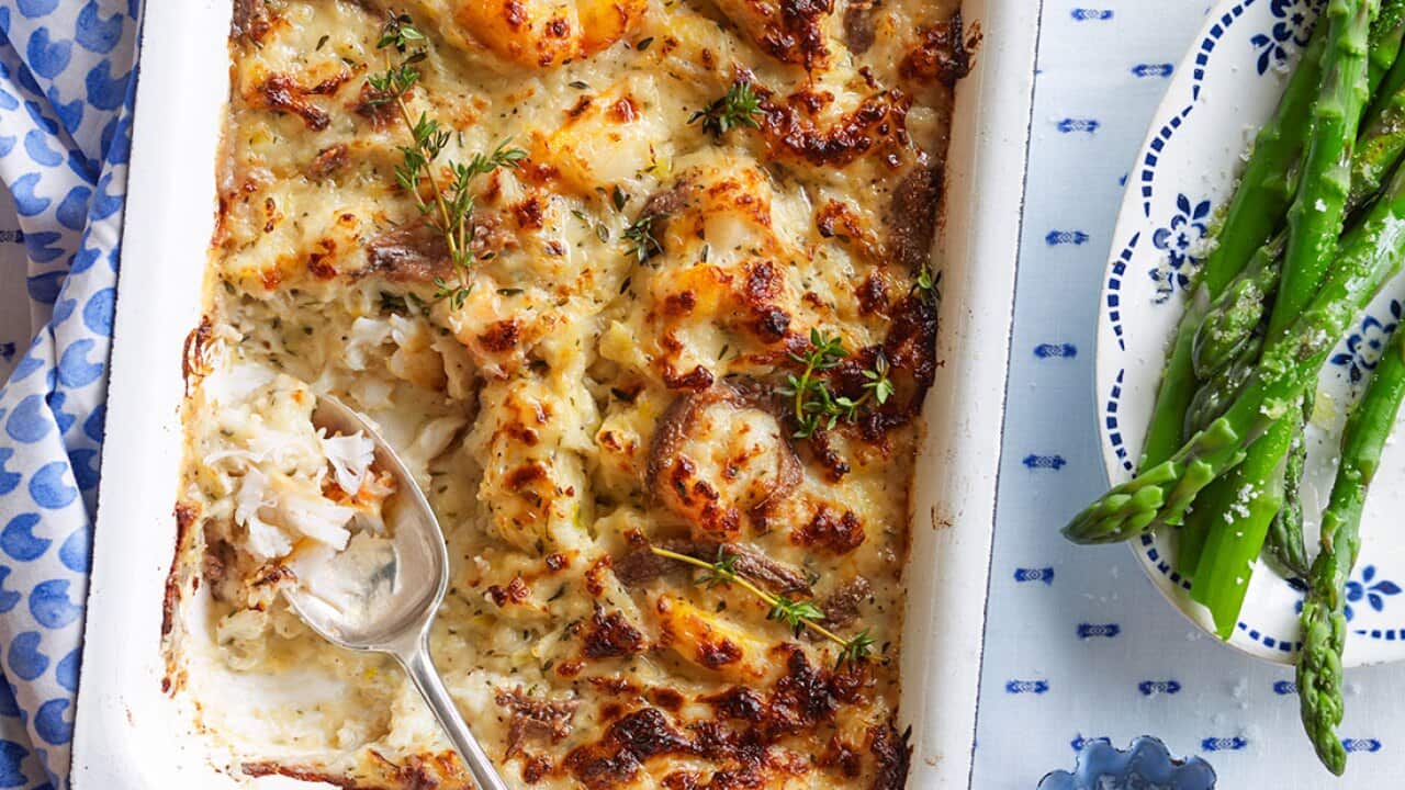 Crab gratin with Västerbottensost (krabbgratäng med Västerbottensos)