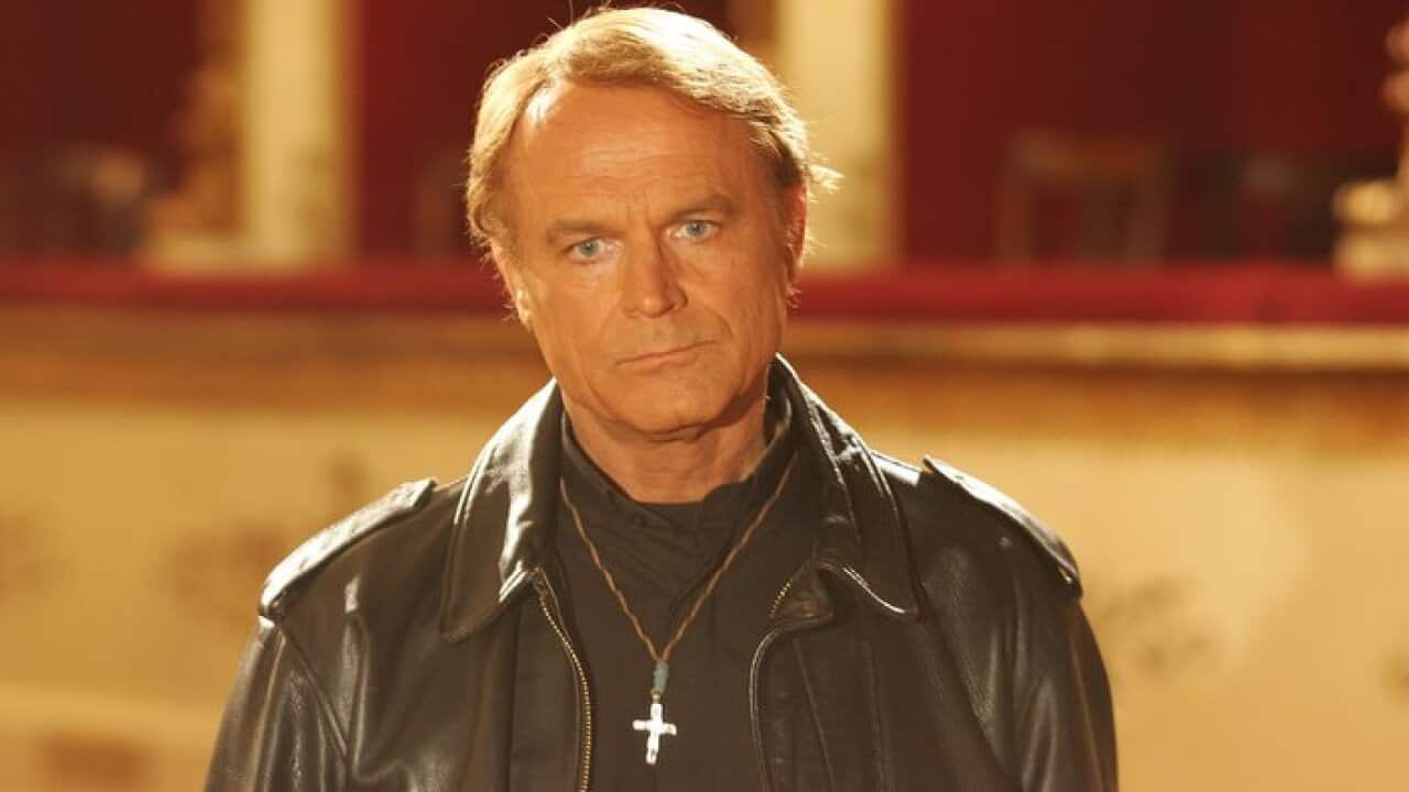 Terence Hill on the set
