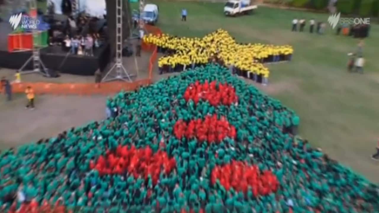Honduras breaks record for Largest Human Christmas Tree SBS News