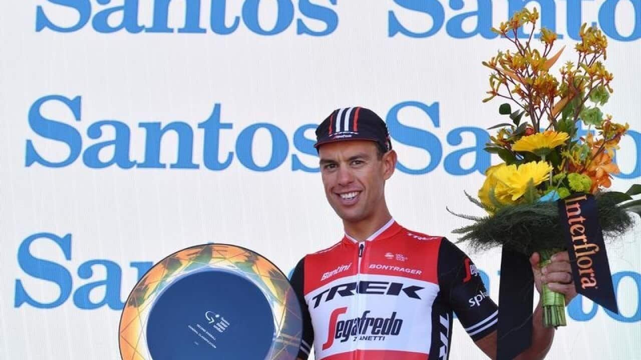 AAP image of Richie Porte on the 2019 Tour Down Under podium