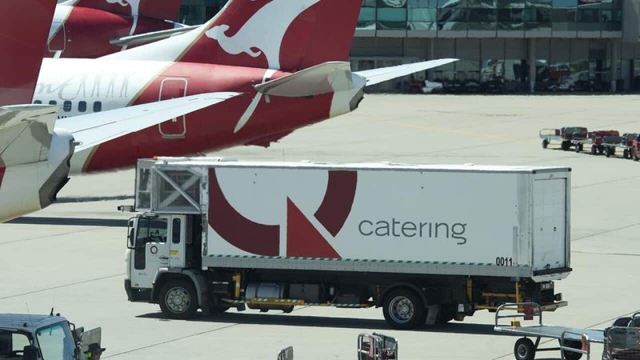 Qantas aircraft at Brisbane's Airports north terminal.