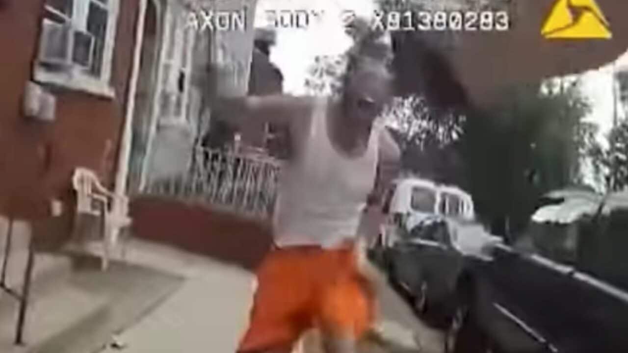 Body camera footage released by police showed the man holding what appeared to be a knife.