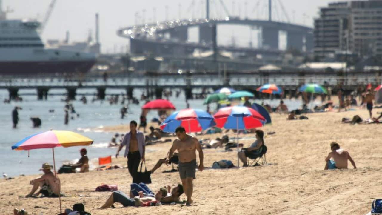 Beach at hot wheather
