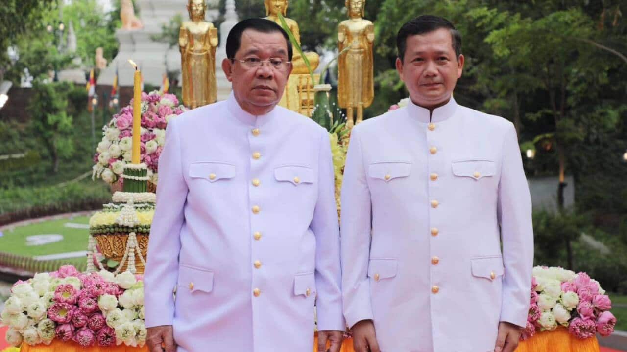 PM Hun Sen and his son Hun Maneth.jpg