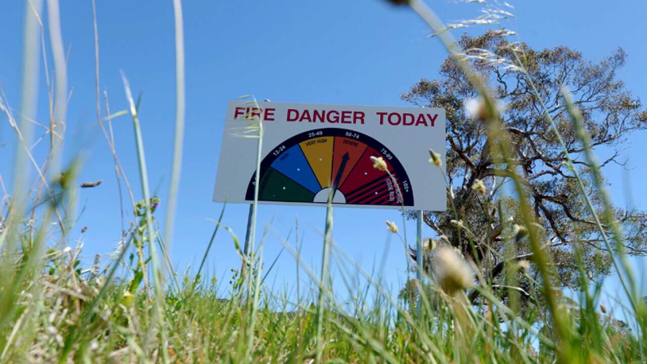 A fire danger sign in Canberra