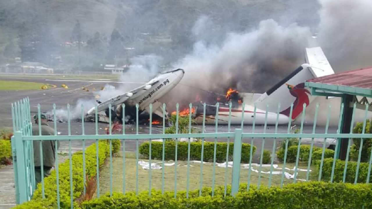 A destroyed Air Nuigini plane.