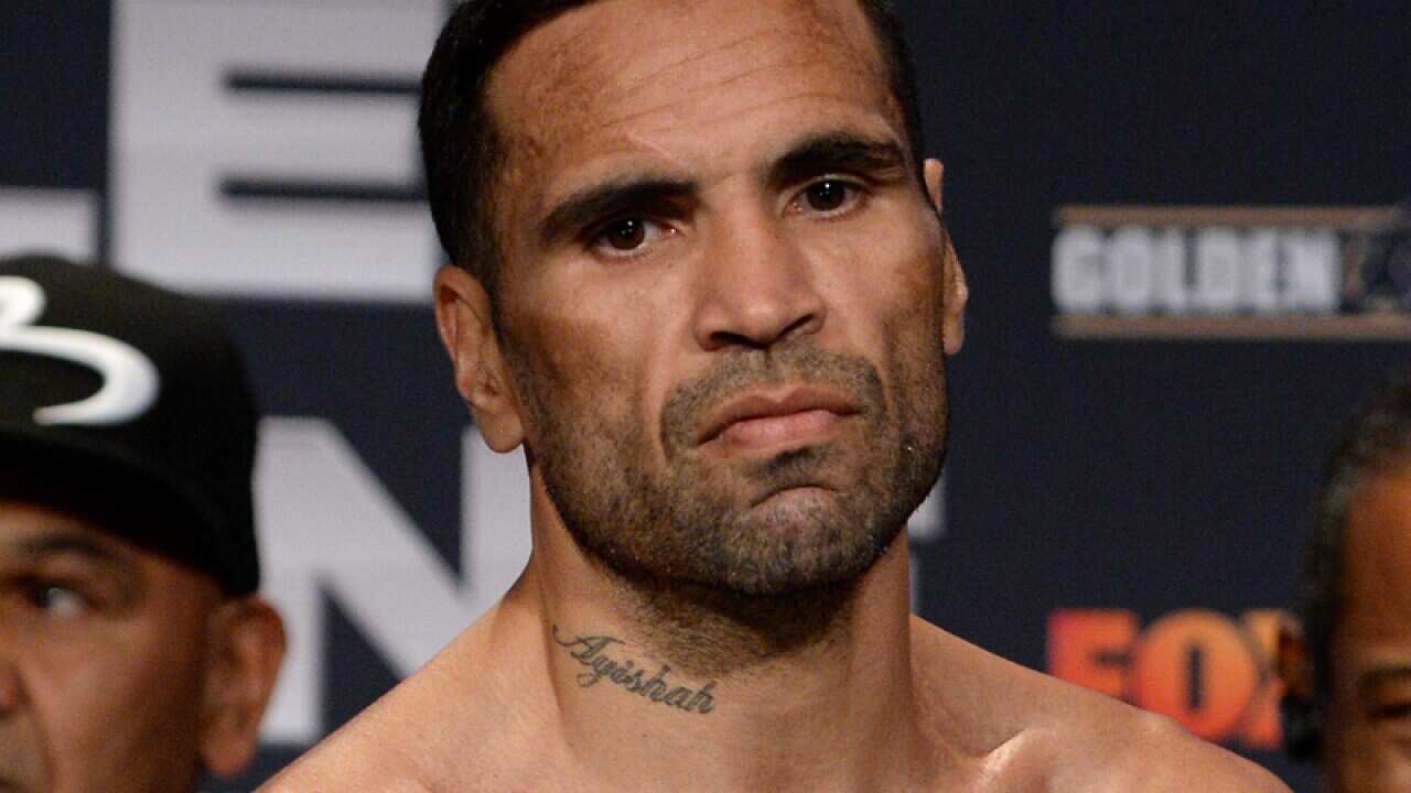 Anthony Mundine during the weigh in