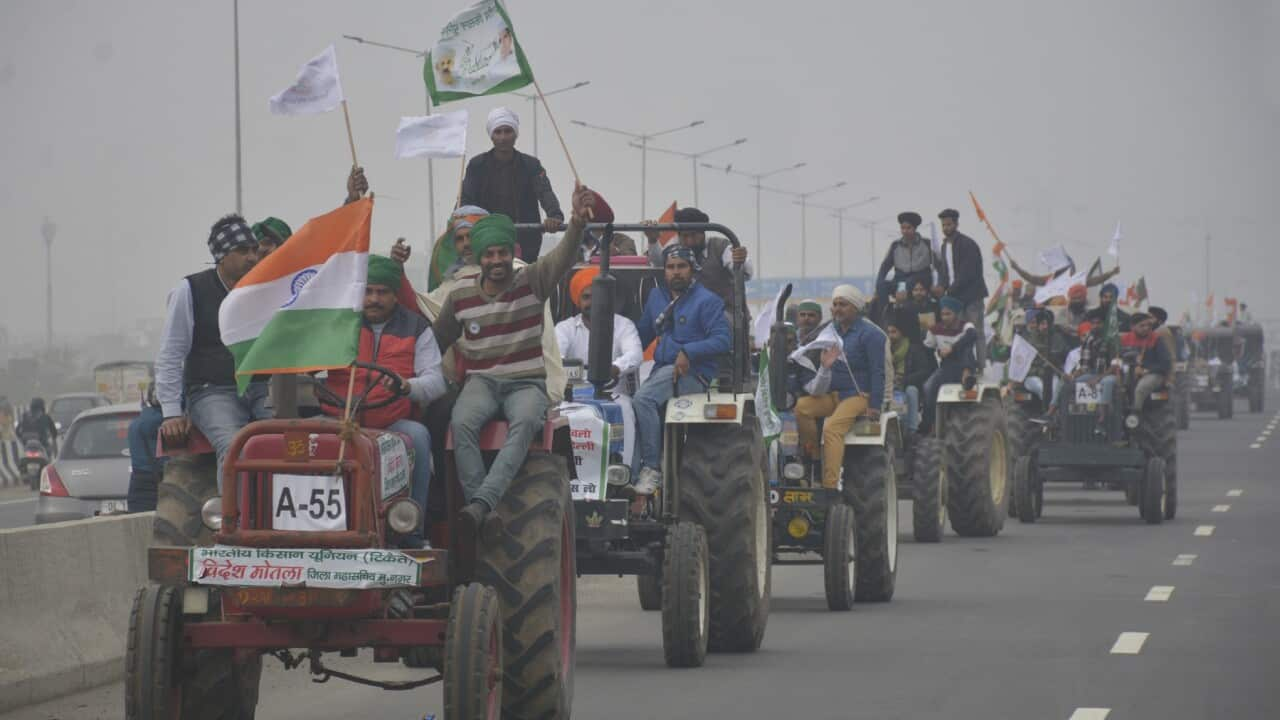 Farmers protesting against the Centres three laws organised a tractor march on Thursday