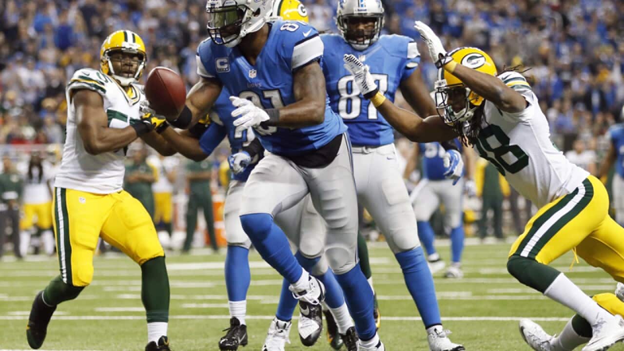 Detroit Lions wide receiver Calvin Johnson (81) runs into the end zone