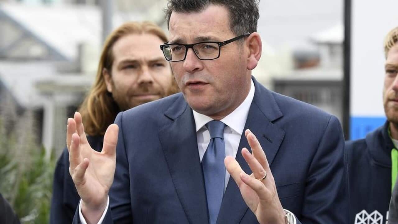 Victorian Premier Daniel Andrews speaks.