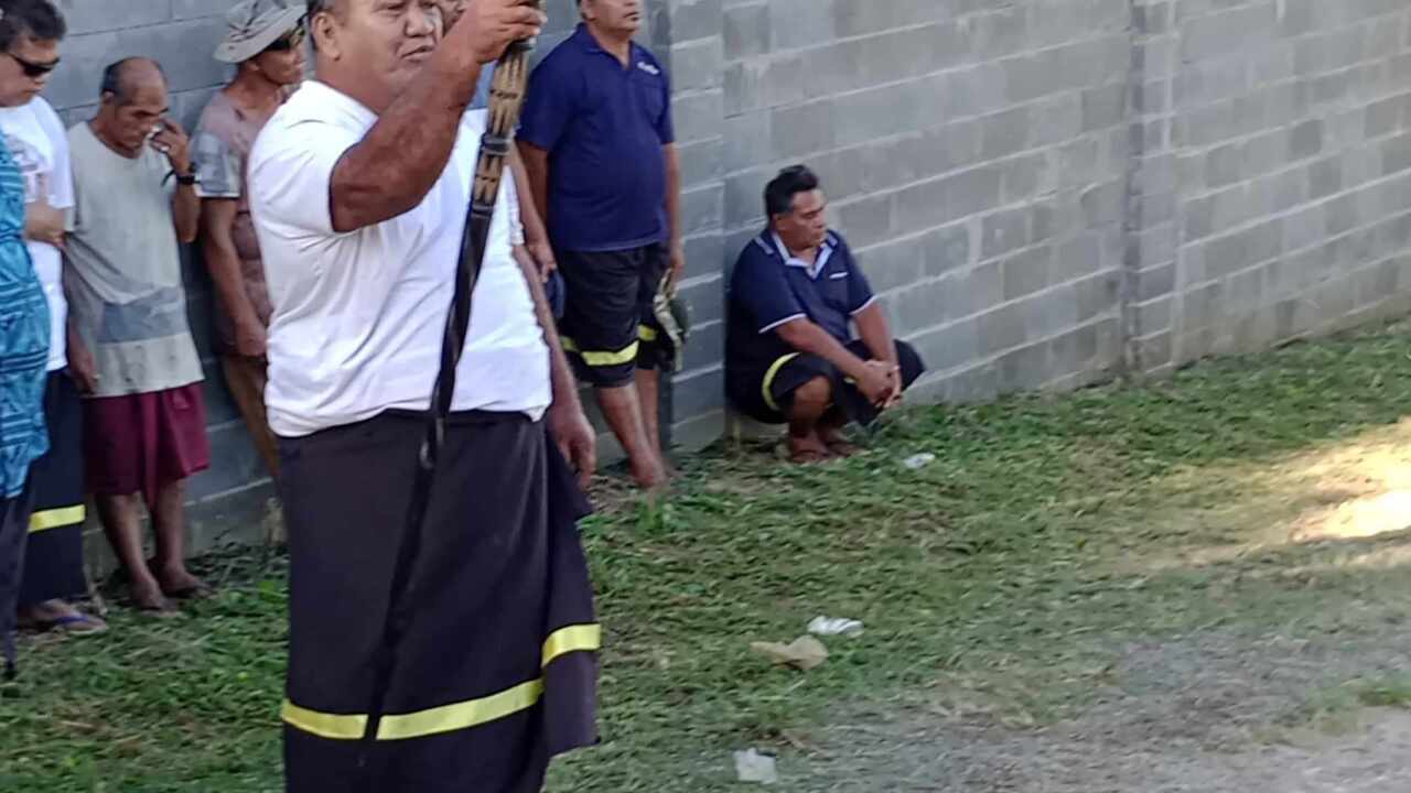 A Samoan orator or Tulafale during a village traditional event.jpg