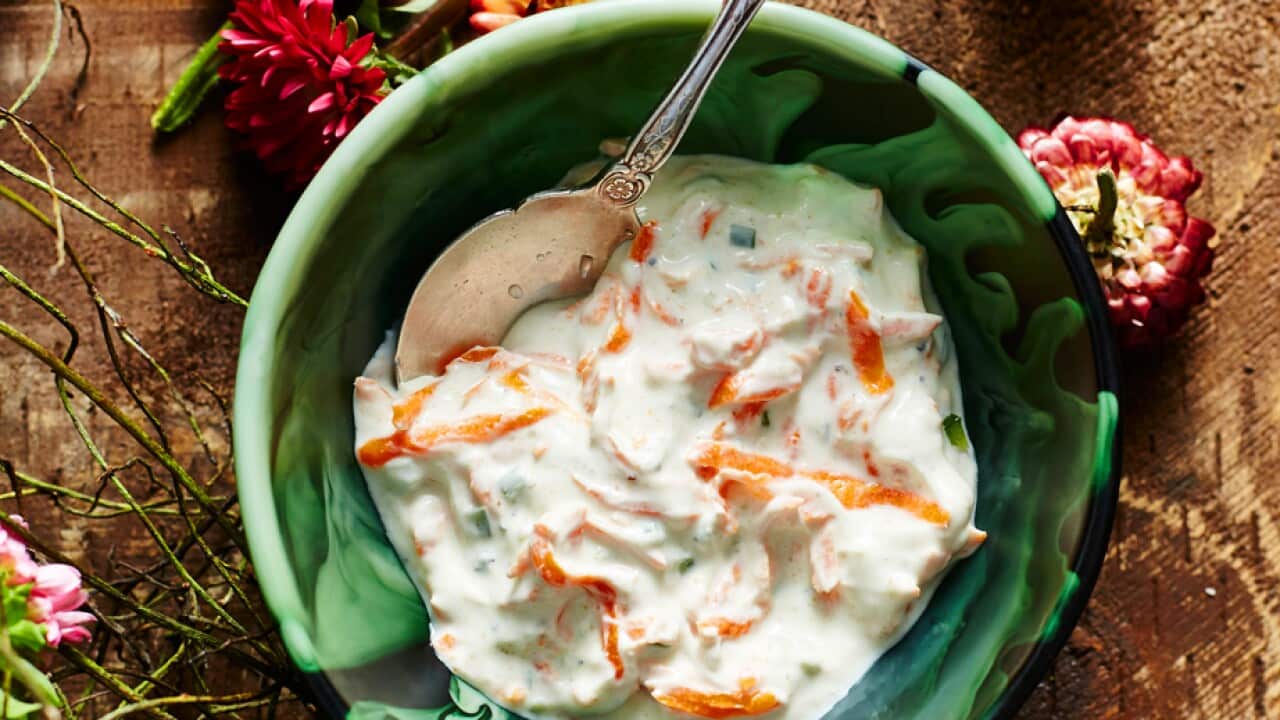Carrot raita (gajar ka raita) SBS Food
