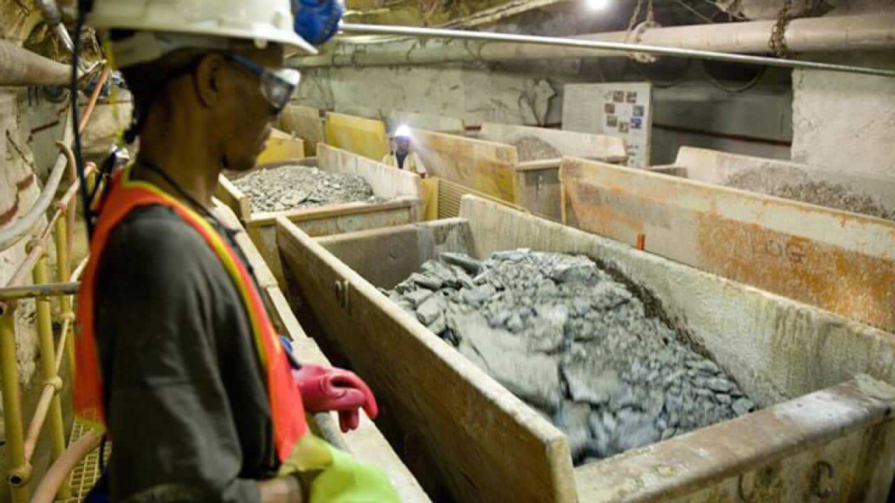 Underground mining operations at the Harmony Gold mine