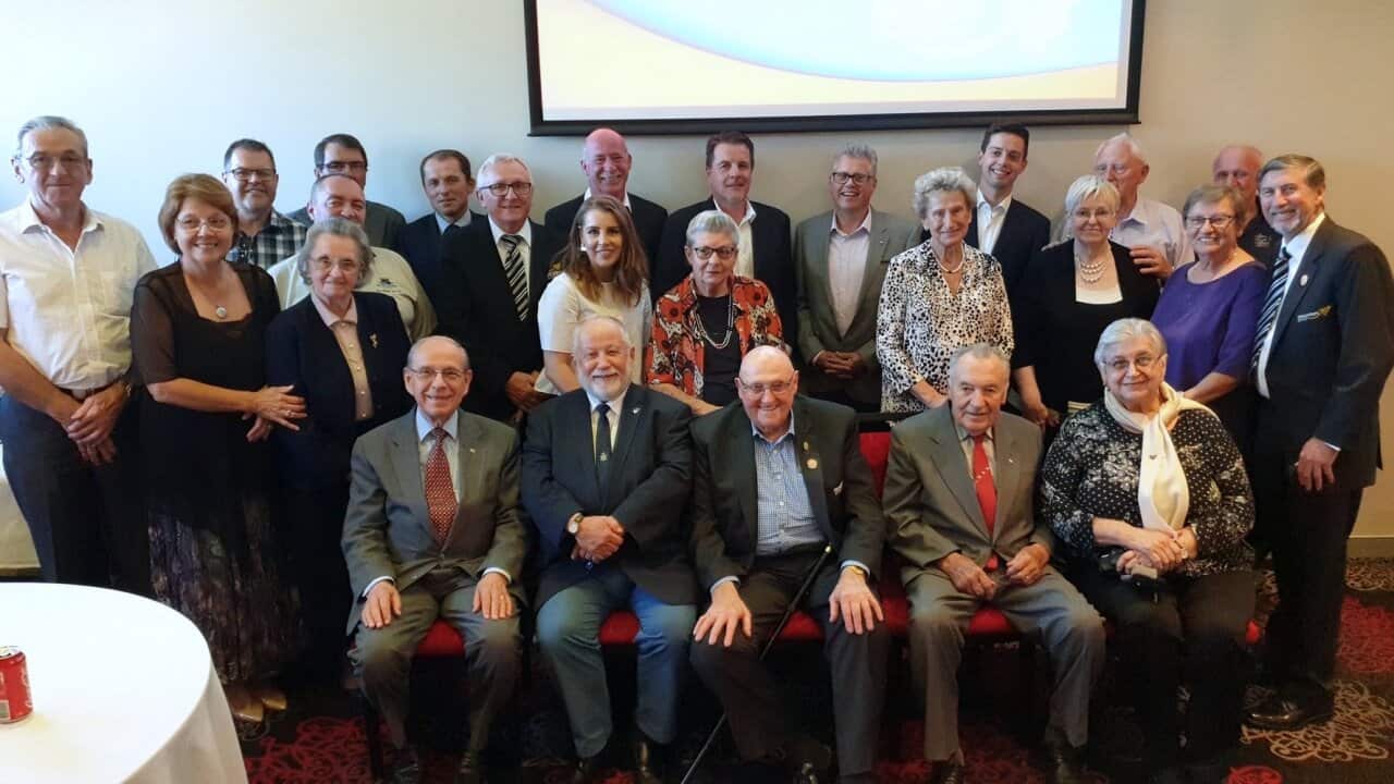 Mounties Group CEO, Dale Hunt with the Slovenian Minister for Slovenians abroad and community members at Triglav club
