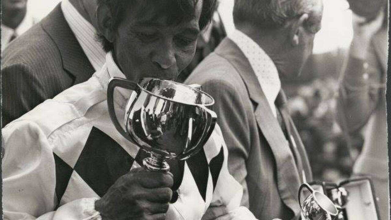 National Library of Australia - Frank Reys wins 1973 Melbourne Cup