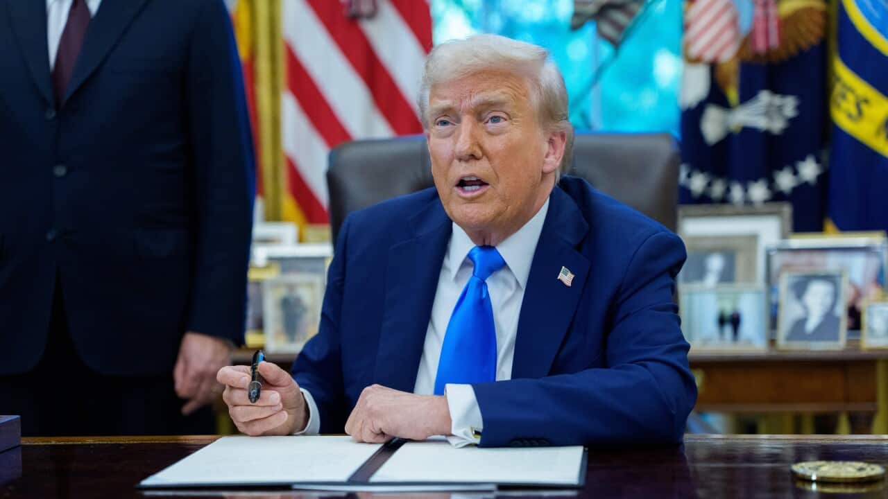 US President Trump shares remarks in the Oval Office 